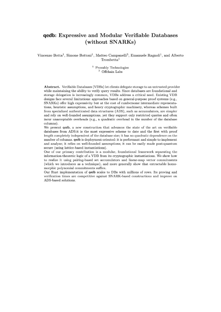 QEDB paper preview